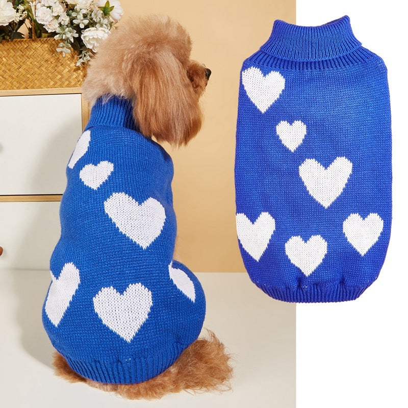 Pet Clothes Valentine's Day New Year Love Dog Knitted Sweater