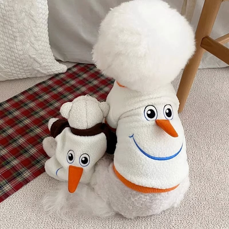 Christmas Funny Transformation Snowman Dog Hoodie