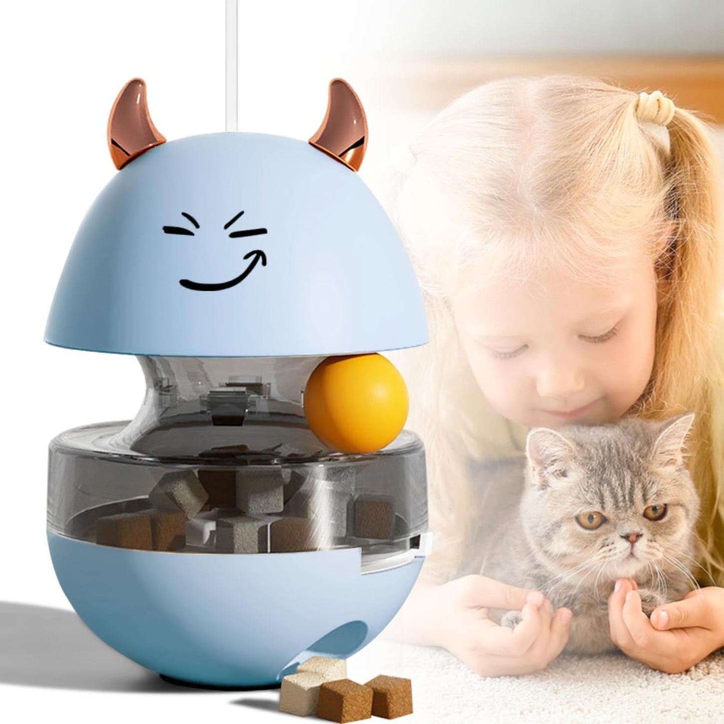 Cat Ball Toy Interactive Treat Dispenser Toy For Indoor Cats Slow Feeder Puzzle Feeder Tumble Spill Ball Training Toy